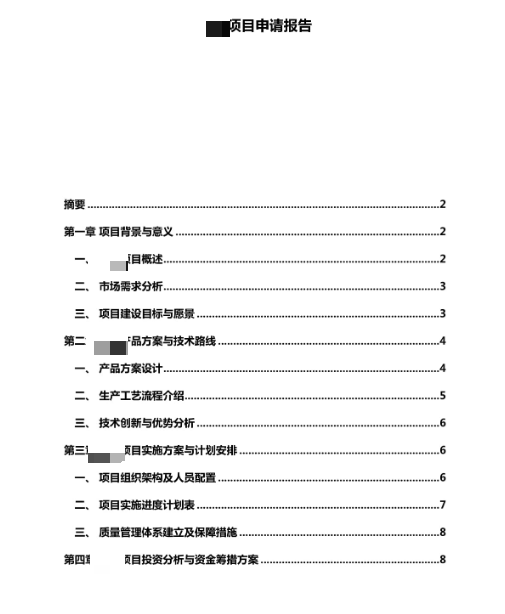 項(xiàng)目申請(qǐng)報(bào)告